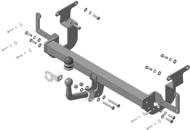 91602-A Фаркоп Motodor Peugeot Expert, Traveller, Citroen Jumpy, Spacetourer, 2016 (оцинк. Шар) (без электрики)