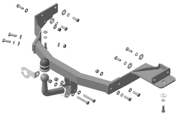 91008-A Фаркоп Motodor Kia Sorento c 2020; Hyundai Santa Fe с 2021 (оцинк. Шар) (без электрики)