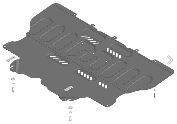 Защита картера двигателя и КПП Changan UNI-V Lamore с 2023г сталь 2мм MOTODOR 77208