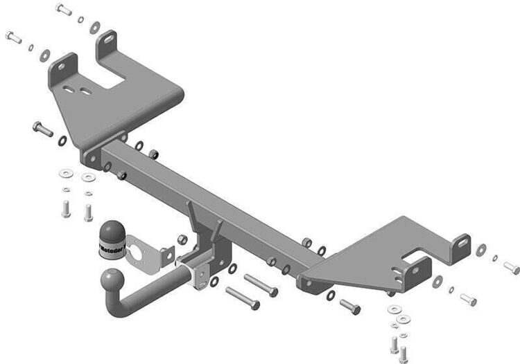 90901-A Фаркоп Motodor KIA Sportage; Hyundai Tucson,2004-2010 (оцинк. Шар) (без электрики)