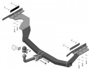 91402-A Фаркоп Motodor Nissan X-Trail 2007-2015 (оцинк. Шар) (без электрики)