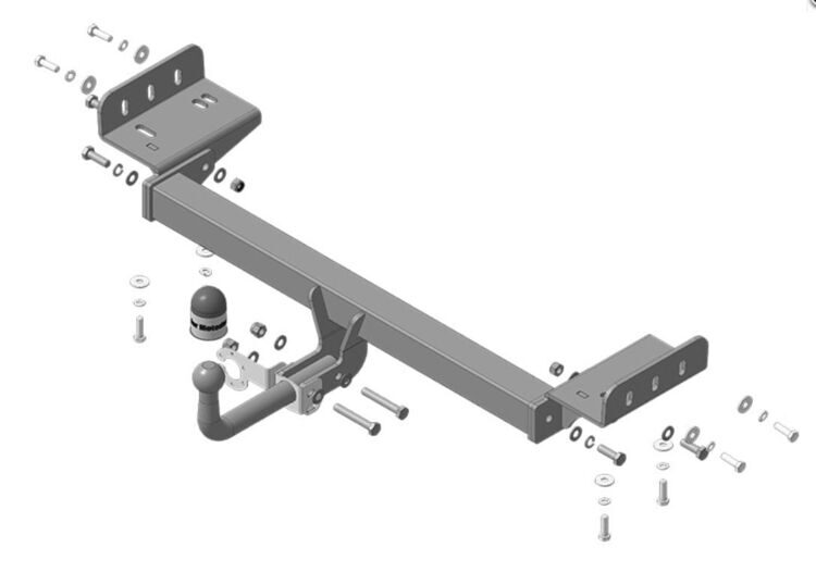 91001-A Фаркоп Motodor KIA Sportage; Hyundai IX35; 2010-2016 (оцинк. Шар) (без электрики)